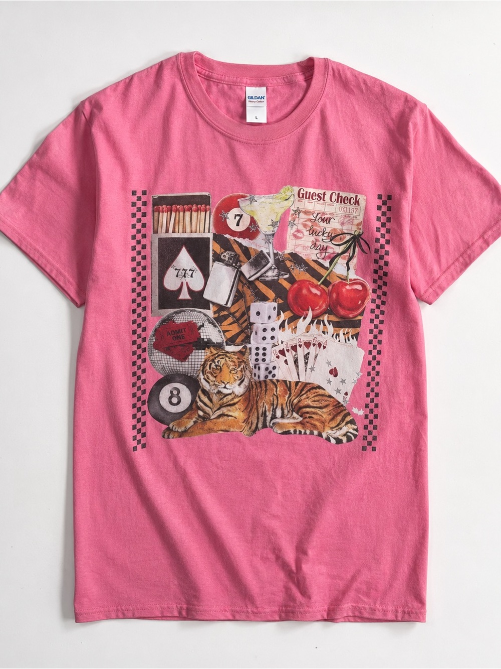 Gildan Hot Pink Classic Crewneck Tee